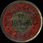 Timbre-monnaie Nouvelles Galeries Saint-Brieuc - 25 centimes bleu sur fond rouge - avers