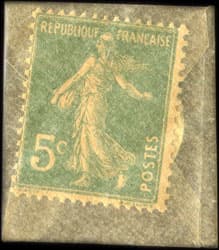 Timbre-monnaie A La Pens�e Sauvage - 16 Rue Br�montier - Paris 17e - 5 centimes vert sous pochette - dos