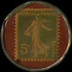 Timbre-monnaie Phare de la Loire - 5 centimes vert sur fond rouge - revers
