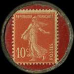 Timbre-monnaie Pharmacie Centrale - 10 centimes rouge sur fond rouge - revers