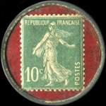 Timbre-monnaie Rainbow - Tailor - Bordeaux - 10 centimes vert sur fond rouge - revers