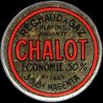 Timbre-monnaie Réchaud à gaz Chalot - 5 centimes vert sur fond rouge - avers