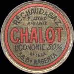 Timbre-monnaie Réchaud à gaz Chalot - 10 centimes rouge sur fond bleu - avers