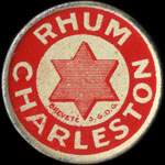 Timbre-monnaie Rhum Charleston - 5 centimes vert sur fond rouge - avers