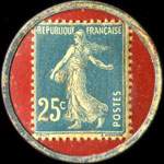 Timbre-monnaie Rhum Charleston - 25 centimes bleu sur fond rouge - revers