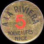 Timbre-monnaie A La Riviera - 5 centimes