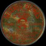 Timbre-monnaie Selleries R�unies - 5 centimes vert sur fond bleu - avers