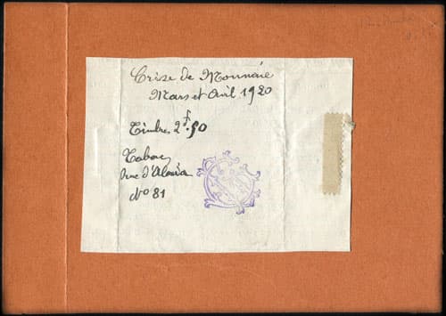 Timbre-monnaie Tabac Rue d'Al�sia N� 81 - 2,50 francs (exemplaire vide)