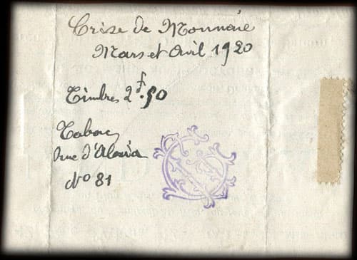 Timbre-monnaie Tabac Rue d'Al�sia N� 81 - 2,50 francs (exemplaire vide)
