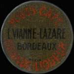 Timbre-monnaie Vianne-Lazare Pouss-Café - 10 centimes rouge sur fond rouge - avers