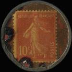Timbre-monnaie Vianne-Lazare Pouss-Café - 10 centimes rouge sur fond rouge - revers