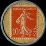 Timbre-monnaie Porte-plume Idéal Waterman - 10 centimes rouge sur fond jaune - revers