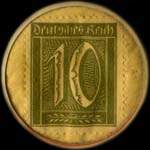 Timbre-monnaie Altgold à Krefeld - 10 pfennig olive sur fond jaune - revers