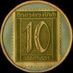 Timbre-monnaie Altgold à Krefeld - 10 pfennig olive sur fond vert - revers