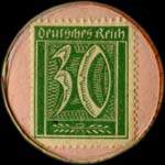 Timbre-monnaie Altgold à Krefeld - 30 pfennig vert sur fond rose - revers
