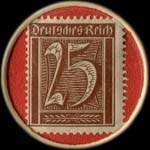 Timbre-monnaie Bergmann's Rokoko Parfümerie - 25 pfennig marron sur fond rouge - revers