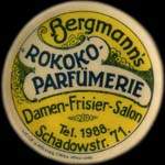 Timbre-monnaie Bergmann's Rokoko Parfümerie - 30 pfennig vert sur fond rouge - avers