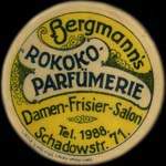 Timbre-monnaie Bergmann's Rokoko Parfümerie - 50 pfennig violet sur fond rouge - avers
