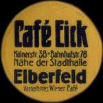 Timbre-monnaie Café Eick à Elberfeld type 2 - 10 pfennig olive sur fond jaune - avers
