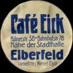 Timbre-monnaie Café Eick à Elberfeld type 1 - 5 pfennig lie-de-vin sur fond vert - avers