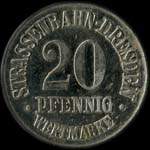 Timbre-monnaie - jeton de nécessité de 20 pfennig - Treuhand Bank - Strassenbahn-Dresden - Dresde - Allemagne - revers