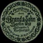 Timbre-monnaie 5 pfennig Brand & Sohn à Berlin - Allemagne - dos