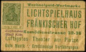 Timbre-monnaie Liechtspielhaus Fränkischer Hof - Allemagne - Briefmarkengeld