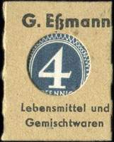 Timbre-monnaie 4 pfennig G.Essmann - Nördlingen - Allemagne - face