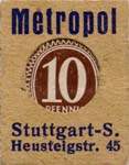 Timbre-monnaie Metropol - Stuttgart - Allemagne - Briefmarkengeld