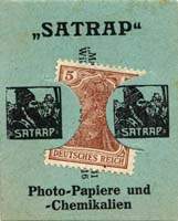 Timbre-monnaie Satrap - 5 pfennig brun sur carton entaillé - face