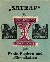 Timbre-monnaie Satrap - 50 pfennig violet sur carton entaillé - face