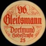 Timbre-monnaie W.Gleitsmann à Dortmund - 10 pfennig olive sur fond rouge - avers