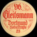 Timbre-monnaie W.Gleitsmann à Dortmund - 30 pfennig vert sur fond rouge - avers