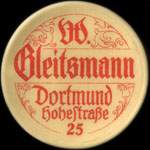 Timbre-monnaie W.Gleitsmann à Dortmund - 50 pfennig violet sur fond rouge - avers