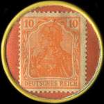 Timbre-monnaie Havlena à Hagen i.W - 10 pfennig orange sur fond rouge - revers