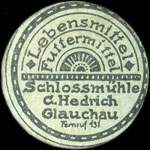 Timbre-monnaie Lebensmittel - Futtermittel - Schlossmhle C. Hedrich - Glauchau - Fernruf 131 - Allemagne - briefmarkenkapselgeld