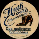 Timbre-monnaie Huth - Cassel - 15 pfennig lie-de-vin sur fond bleu - avers