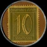 Timbre de 10 pfennig olive sur fond brun