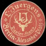 Timbre-monnaie Juergens Papier-Haus - Berlin - Alexander Platz - Allemagne - briefmarkenkapselgeld