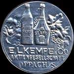 Timbre-monnaie E.L.Kempe & Co  Oppach i/S. - 10 pfennig olive sur fond rose - avers