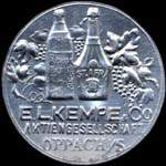 Timbre-monnaie E.L.Kempe & Co  Oppach i/S. - 10 pfennig olive sur fond rouge - avers