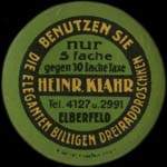 Timbre-monnaie Heinrich Klahr à Elberfeld - 5 pfennig bordeaux sur fond vert - avers