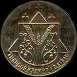 Timbre-monnaie Theodor Krampf A.G. - Eibau - 10 pfennig olive sur fond gris-bleu - avers