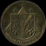 Timbre-monnaie Theodor Krampf A.G. - Eibau - 15 pfennig bleu-vert sur fond brun - avers