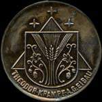 Timbre-monnaie Theodor Krampf A.G. - Eibau - 20 pfennig vert sur fond rose - avers
