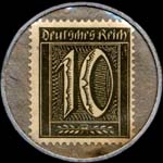 Timbre-monnaie H.Küchler à Alzey - 10 pfennig olive sur fond gris - revers