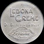 Timbre-monnaie Lebona  Berlin type 1 - 10 pfennig rouge sur fond bleu-nuit - avers