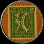 Timbre de 30 pfennig vert sur fond orange sans inscriptions au revers
