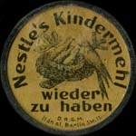 Timbre-monnaie Nestle's Kindermehl type 4 - 5 pfennig bordeaux sur fond verd�tre - avers