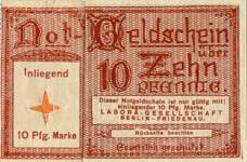 Timbre-monnaie Labora revers t2 - Allemagne - Briefmarkengeld